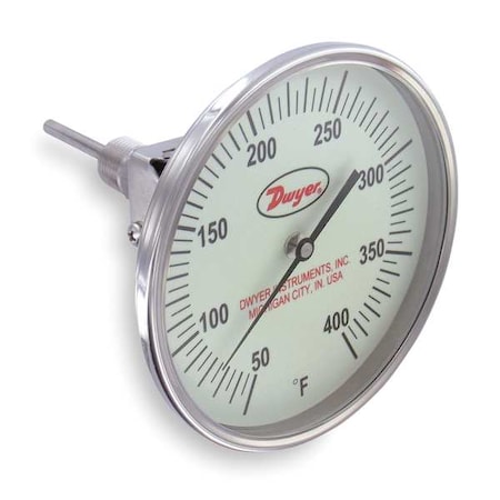 Glow-in-the-dark bimetal thermometer, range 50 to 400 Degrees F, 9