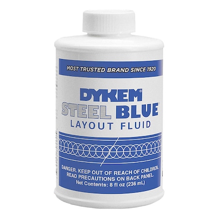 Dykem Steel Blue, Layout Fluid, Bottle, 8 oz MPN:80400