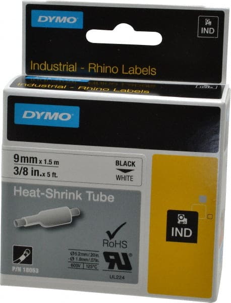 Label Maker Label: White, Heat Shrinkable Polyolefin, 60