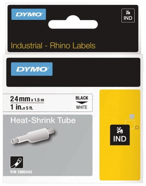 Label Maker Label: White, Heat Shrinkable Polyolefin, 60