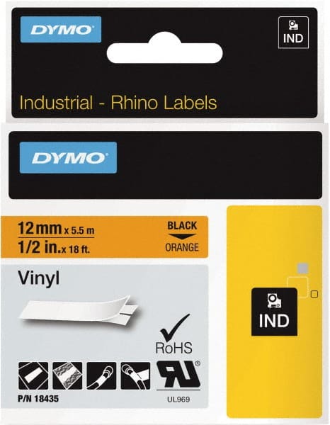 Label Maker Label: Black on Orange, 216