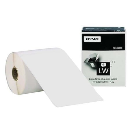 Printer Label, 6 in Label W, 4 in Label H, 220 Labels per Roll, Black/White MPN:1744907