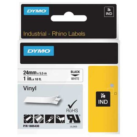 Label Tape Cartridge, Black/White, Labels/Roll: Continuous MPN:1805430