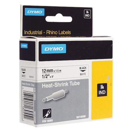 Rhino Heat Shrink Tubes Industrial Label Tape, 0.5