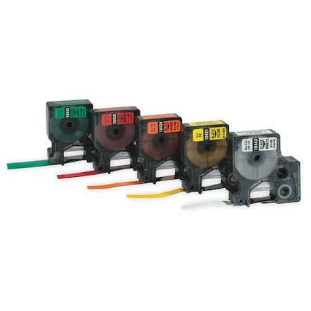 Label Tape Cartridge, Black/Orange, Labels/Roll: Continuous MPN:18435