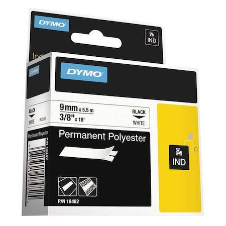 Rhino Permanent Poly Industrial Label Tape, 0.37