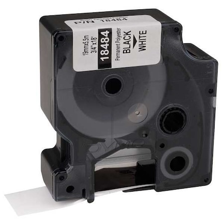 Label Tape Cartridge, Black/White, Labels/Roll: Continuous MPN:18484
