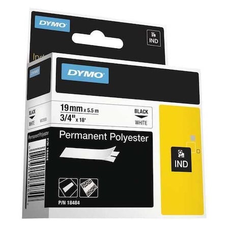 Rhino Permanent Poly Industrial Label Tape, 0.75