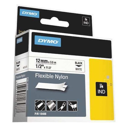 Rhino Flexible Nylon Industrial Label Tape, 0.5