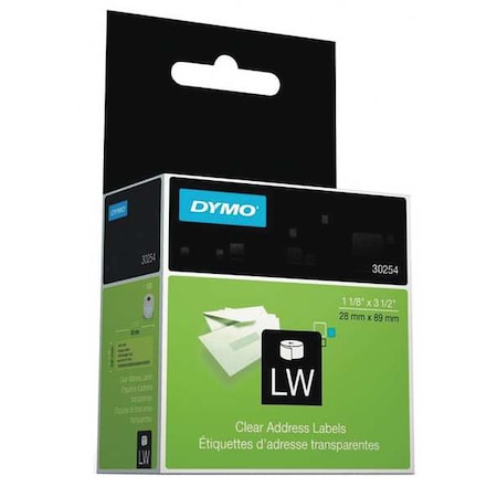 Printer Label, Clear, Labels/Roll: 130 MPN:30254
