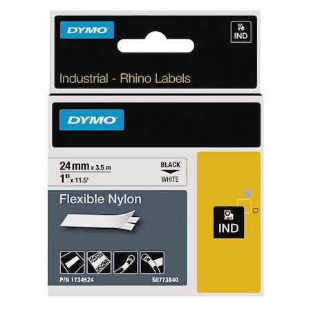 Rhino Flexible Nylon Industrial Label Tape, 1