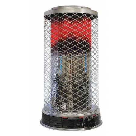 Portable Gas Floor Heater, Liquid Propane, Matchless Piezo, 16 11/32 in Wx 16 11/32 in L MPN:RA125LPDGD