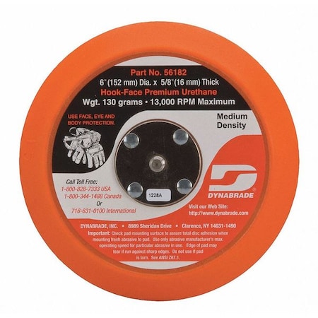 Non-Vacuum, Disc Pad, Hook Face, 6