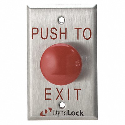 Push to Exit Button SS Red MPN:6290 LED