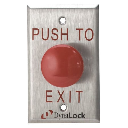 Push to Exit Button, SS, Red MPN:6290 LED