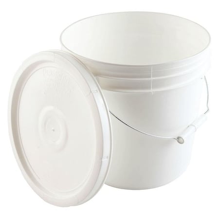 Pail, White, Plastic, Round Shape, 2.0 gal. MPN:413035