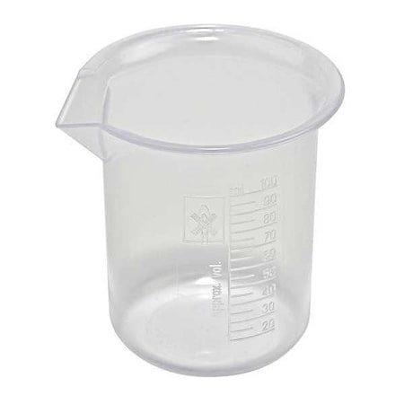 Beaker, Polypropylene, Low Form, 100 mL / 3.38 fl oz Capacity, Not Rated Not Applicable, 12 PK MPN:222075-0100