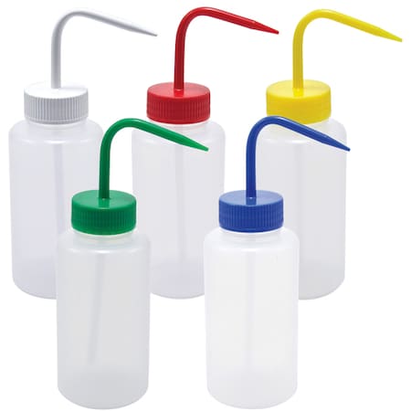 Wide Mouth Wash Bottle, White, 250, PK5 MPN:506925-0001
