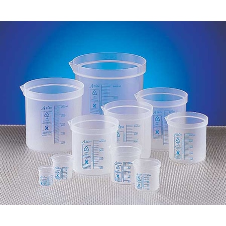 Square Ratio Beaker, Polypropylene, Low Form, 100 mL / 3.38 fl oz Capacity, Not Rated 10 PK MPN:522085-0100