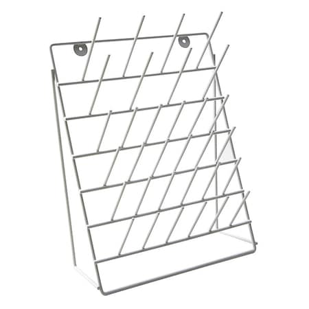 Drying Rack, Steel, White, Angled, 32 Pegs MPN:559165-0005