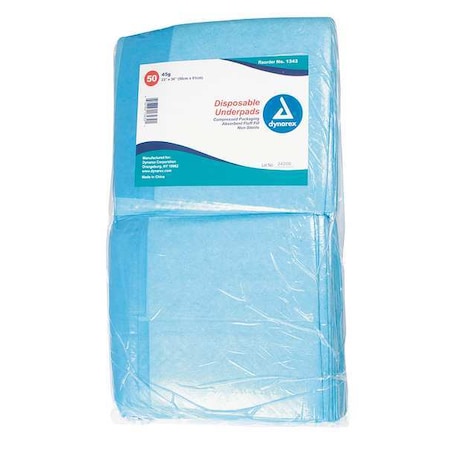 Disposable Underpads, 23x36In, 45 g, PK150 MPN:1343