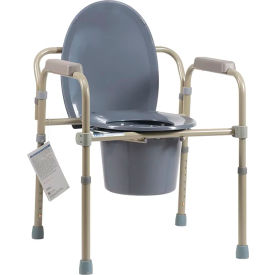 Dynarex Elongated Folding Bedside Commode Seat Pack of 4 10373-4