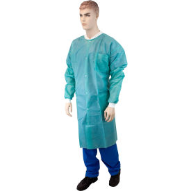 Dynarex® LabChoice Disposable Lab Coat with 3 Pockets M Teal Pack of 30 2093