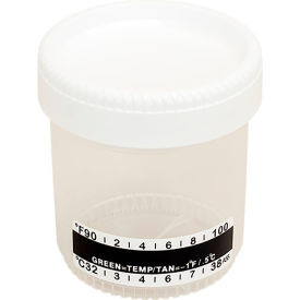 Dynarex® LabChoice Urine Container with Temperature Strip 90 ml Capacity Pack of 400 43027