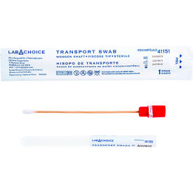 Dynarex® LabChoice Transport Swab Wooden Shaft Viscose Tip Sterile Pack of 1000 41151