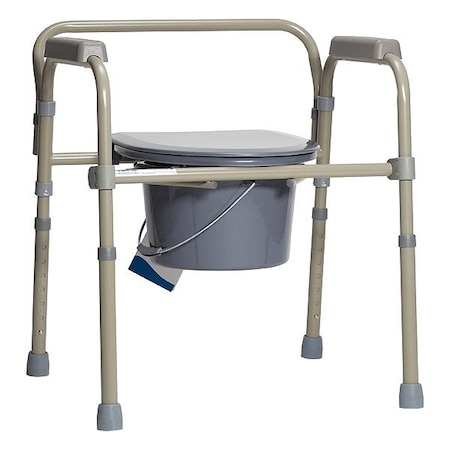 Commode Chair, Gray, Steel MPN:10372C