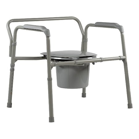 Commode Chair, Gray, Steel MPN:10374