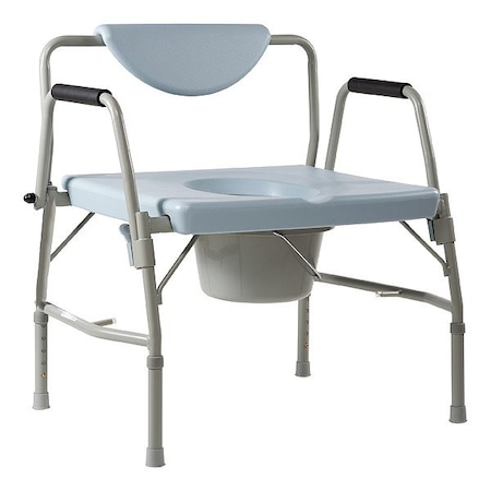 Commode Chair, Gray, Steel MPN:10375