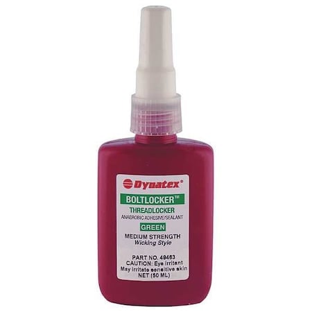 Wicking Grade Threadlocker, Boltlocker, Green, Medium/High, Liquid, 1.69 fl oz, Bottle MPN:49463GN10