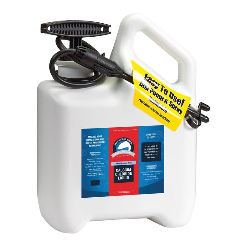 Bare Ground Liquid De-Icer, Calcium Chloride With Pump Sprayer, 1 Gallon MPN:BGBDS-1C