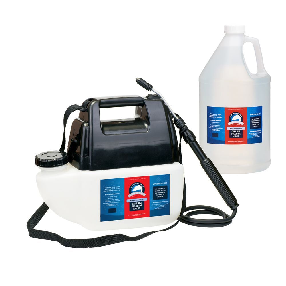 Bare Ground Liquid De-Icer, Calcium Chloride With Battery-Operated Spray, 1 Gallon MPN:BGBPS-1C