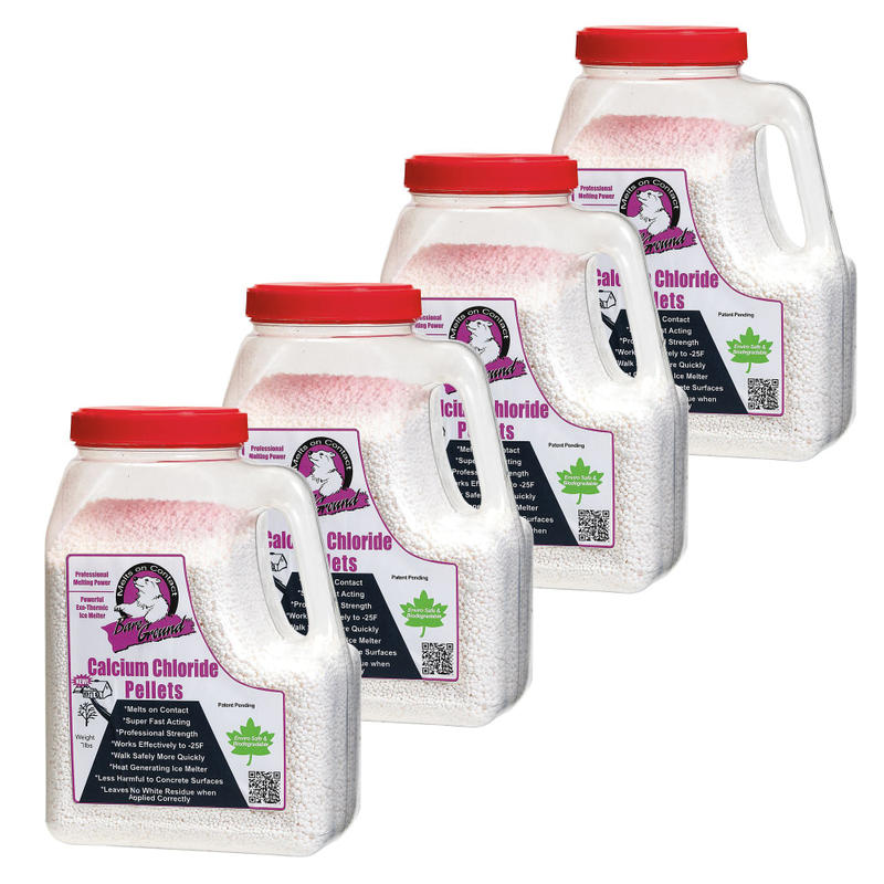Bare Ground Calcium Chloride Pellets, 7-Lb Shaker Jugs, Pack Of 4 Jugs MPN:BGCCP-12-4