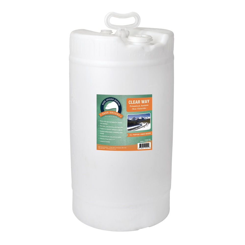 Bare Ground Clear Way Non-Chloride Potassium Acetate Liquid De-Icer, 15 Gallons MPN:POACE-15D