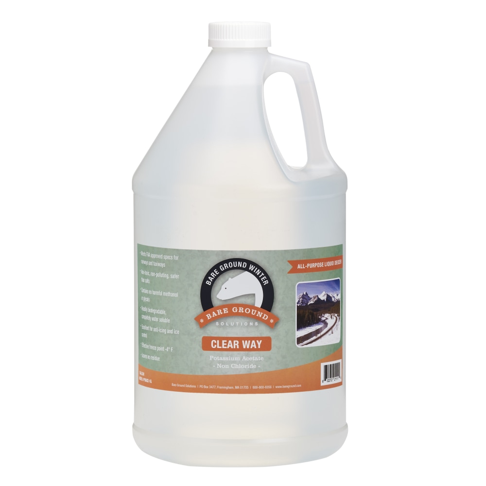 Bare Ground Clear Way Non-Chloride Potassium Acetate Liquid De-Icer, 1 Gallon MPN:POACE-1G