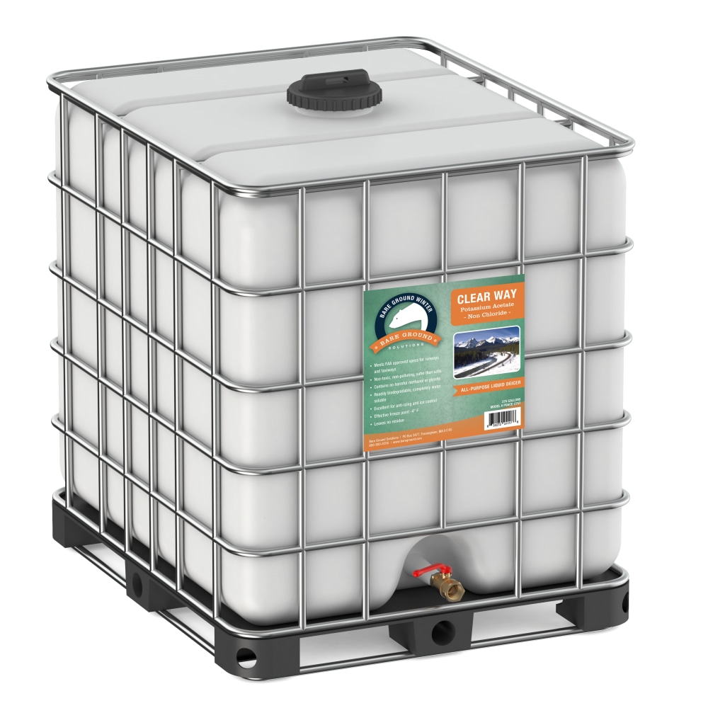 Bare Ground Clear Way Non-Chloride Potassium Acetate Liquid De-Icer, 275 Gallons MPN:POACE-275T