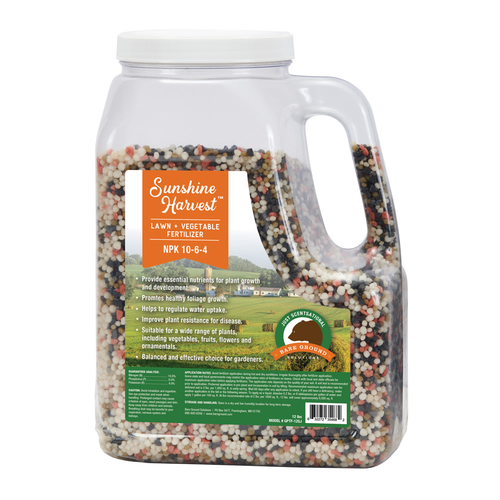 Just Scentsational Sunshine Harvest NPK 10-6-4 Lawn & Vegetable Fertilizer, 12-Lb Container MPN:GPTF-12SJ