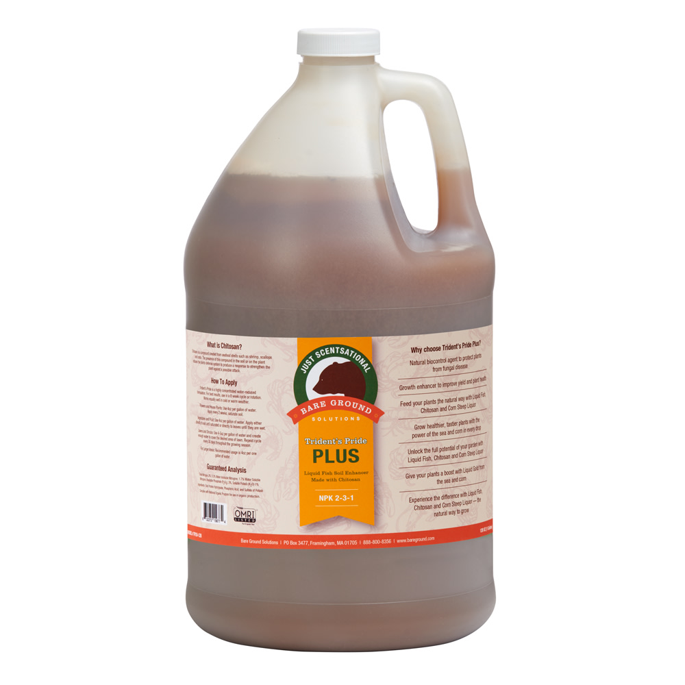 Just Scentsational Tridents Pride Plus Liquid Fish Soil Enhancer With Brown Algae And Chitosan, 1 Gallon MPN:TPCH-128G