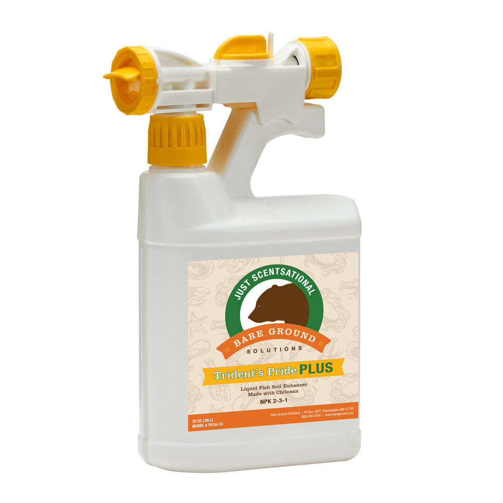 Just Scentsational Tridents Pride Plus Liquid Fish Fertilizer With Brown Algae And Chitosan, In Hose End Mixing Sprayer, 1 Quart MPN:TPCH-1QHES