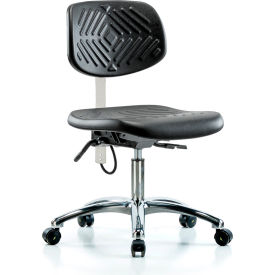 Blue Ridge Ergonomics Polyurethane ESD Desk Height Chair with ESD Casters Armless Black ESD-PDHCH-CR-T0-A0-EC
