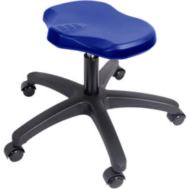 Blue Ridge Ergonomics Polyurethane Ray Stool Desk Height with Casters Blue PRPDHSL-TB-RC-BLU