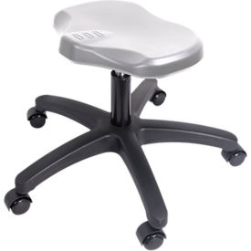 Blue Ridge Ergonomics Polyurethane Ray Stool Desk Height with Casters Gray PRPDHSL-TB-RC-GRY