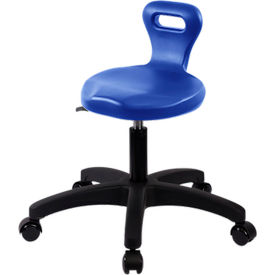 Blue Ridge Ergonomics Polyurethane Serpent Stool Desk Height with Casters Blue PSPDHSL-TB-RC-BLU