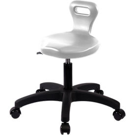 Blue Ridge Ergonomics Polyurethane Serpent Stool Desk Height with Casters Gray PSPDHSL-TB-RC-GRY