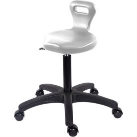 Blue Ridge Ergonomics Polyurethane Serpent Stool Medium Bench Height with Casters Gray PSPMBSL-TB-RC-GRY