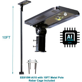 eLEDing® AI-Smart CREE LED Area Light with Pole 10W 5000K 1600 Lumens Gray EE810W-AI10-P