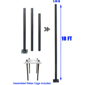 eLEDing® 2-1/4' Up to 10' Classical Extendable Black Outdoor Universal Light Post EE-PL3M